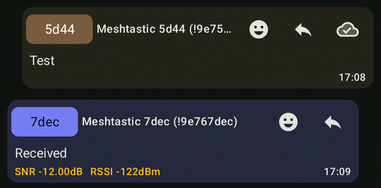 Image of received message a quarter mile away.